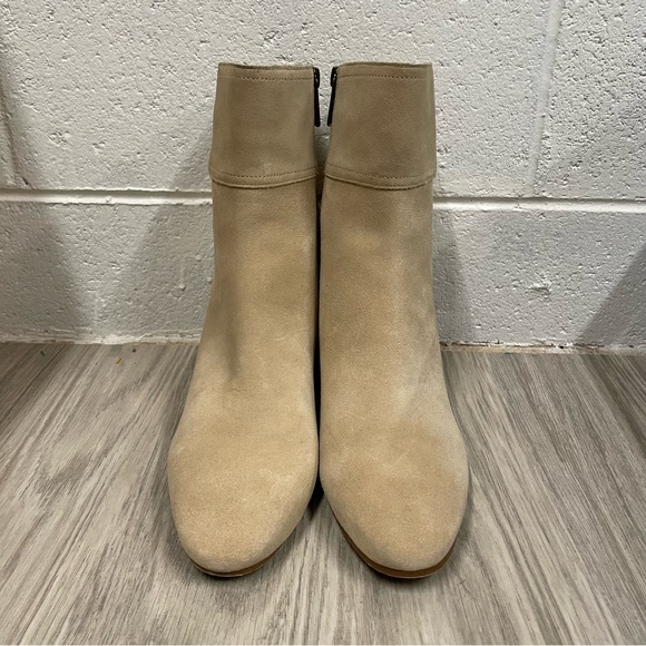 MICHAEL Michael Kors Kenya Suede Block Heel Booties - Beige - Picture 6 of 9